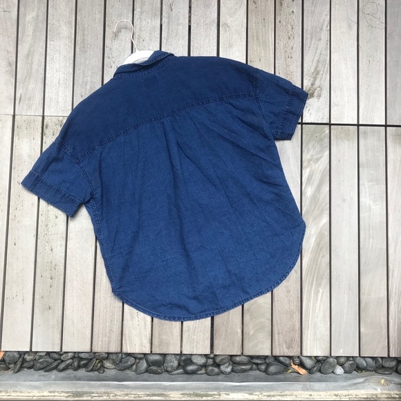 J CREW Dark Blue Denim Short Sleeve Button Down - Picture 3 of 7